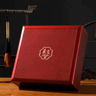 燕窝礼盒包装盒盒红色，金属字logo燕窝木盒外盒内圆盒高档盒子