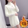 不起球加绒加厚毛衣女(毛衣女，)宽松2022年简约中长款仿水貂绒打底衫潮