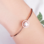 美国CC莫桑钻石手镯1克拉18K玫瑰金白金黄金手环镶嵌时尚手链