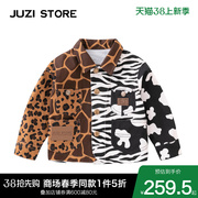 JUZI STORE童装帆布动物图案上装纯棉外套中性男童女童1224001