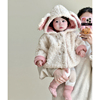 婴幼儿童毛毛加厚兔耳朵连帽外套冬季韩版女宝宝可爱加绒保暖上衣