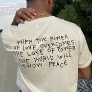 When The Power Of Love Unisex T Shirt纯棉宽松后背字母欧美T恤
