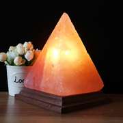 高档水晶矿盐灯喜马拉雅s级可调光金字塔卧室床头灯创意招财摆件
