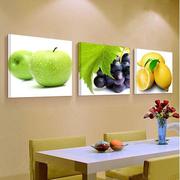 客厅装饰画现代简约饭厅壁画餐厅挂画无框画厨房墙画清新水果三联