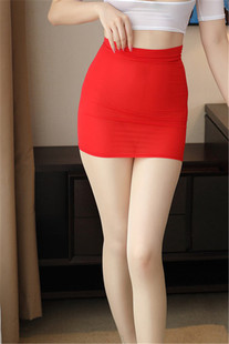 辉雅伦冰丝牛奶丝半透明超薄诱惑半身裙包臀修身裙超短裙8076