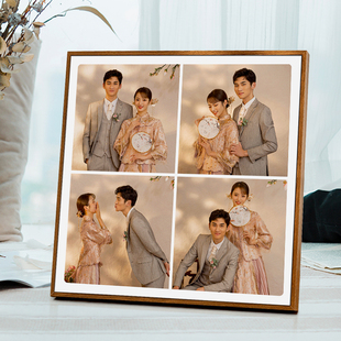 九宫格水晶摆台相框洗相片，制做成框组合照片宝宝儿童情侣婚纱挂墙