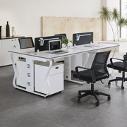 白色职员办公桌椅组合简约现代46人员工电脑屏风桌子办公室家具