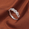 钱多多(钱多多)银戒指女纯银，时尚轻奢小众，设计食指转运招财铜钱活口指环