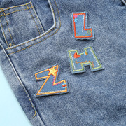 26个字母刺绣布贴套装时尚卡通补丁贴幼儿园记号名字贴补衣服装饰