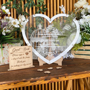 定制爱心浪漫创意签到板欧式简约结婚礼婚庆布置摆台指纹树签名台