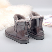 冬季雪地靴女皮毛一体2021短筒加厚保暖羊毛真皮低帮防水棉鞋