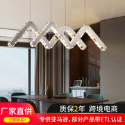 led水晶吊灯简约现代环形客厅，灯轻奢创意，个性卧室餐厅异形吊灯饰