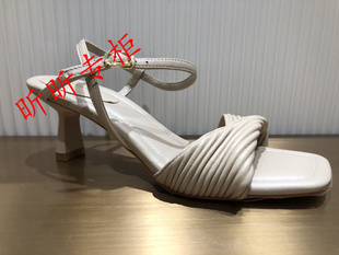 Le saunda莱尔斯丹女鞋2023年夏季细高跟一字带露趾凉鞋女4M63103