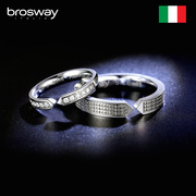 brosway欧美永恒爱对戒情侣戒指一对钛钢指环简约学生开口男女戒