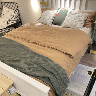 IKEA宜家 迪格 被套全亚麻材质纯色简约麻布床品防螨防细菌