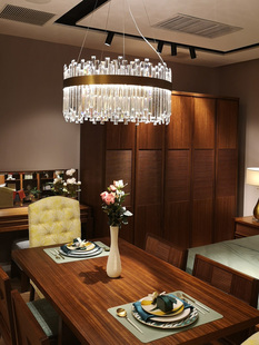 轻奢水晶客厅吊灯后现代简约创意大气设计师餐厅卧室环形网红灯饰