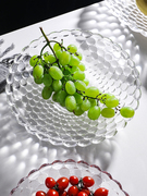 创意简约水果盘玻璃水晶透明现代家用客厅茶几零食干果盘个性精致