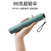 日本88克超轻三折碳纤维便携铅笔伞防紫外线彩胶迷你便携晴雨伞女
