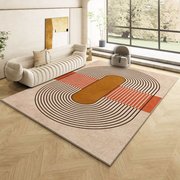 北欧客厅地毯现代简约家用条纹仿羊绒沙发毯卧室床边毯防滑可水洗