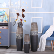 家居新中式软装饰品室内客厅，电视柜陶瓷插干花落地大花瓶摆件北欧