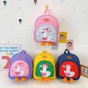 儿童包2021卡通可爱小鸭子双肩包洋气(包洋气)女童，尼龙背包幼儿园书包