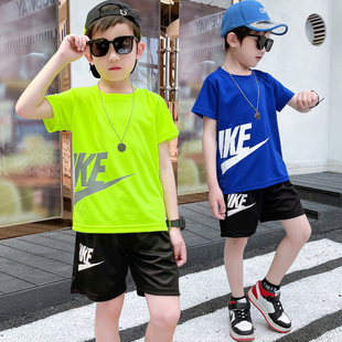 NlKE男童运动套装夏装中大童速干短袖短裤两件套儿童装夏季