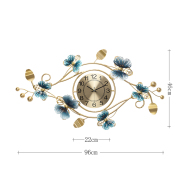 时尚创意家用挂钟客厅轻奢艺术时钟新中式餐厅钟表蝴蝶兰个性挂表
