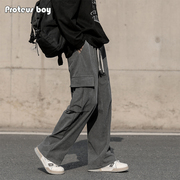 ProteusBoy 户外运动大口袋灯芯绒抽绳直筒休闲工装长裤 23PBK507