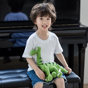 儿童立体t恤动物恐龙衣服，夏季两三岁小童男，女童宝宝短袖纯棉上衣