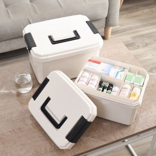 医药箱家用双层手提急救小药箱家庭医疗箱药品收纳盒儿童放药盒子