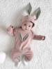 婴儿套装秋冬款女宝宝三个月宝宝兔耳朵冬装连体衣&’；；；