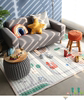 韩国纯棉地毯卧室满铺可爱儿童地垫客厅茶几毯简约纯棉长方形地毯