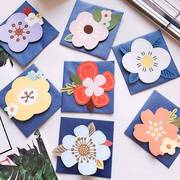 创意小花朵造型三八妇女节感恩贺卡祝福留言卡心愿小卡片纸带信封