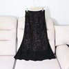 外贸单半身裙设计感小众轻熟气质蕾丝镂空包臀裙黑色显瘦鱼尾长裙
