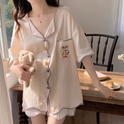 俞兆林睡衣女夏季短袖纯棉，2023年少女士，可爱学生家居服两件套