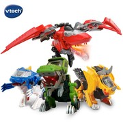 vtech伟易达变形恐龙机器人第五代守护者霸王龙三角龙翼龙玩具
