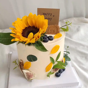 烘焙蛋糕装饰森林系仿真向日葵装饰摆件太阳花菊花情景蛋糕装饰