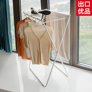 折叠晾衣架落地阳台室内家用小型飘窗晒衣架，卧室挂衣杆简易烘衣架
