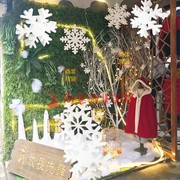 圣诞节雪花装饰 白色悬挂高密度泡沫板挂饰 冬季橱窗酒店陈列道具
