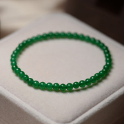 绿玉髓手链单圈极细小珠子很像深绿色碧玉冷淡风优雅民族古典手饰