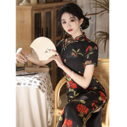 新中式年轻款少女短袖旗袍，2024年夏季气质，高端复古民国风优雅