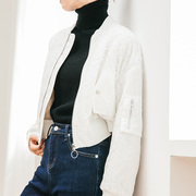 无拘两色加厚棒球棉服女2021冬季蕾丝，设计感宽松棉衣外套短款