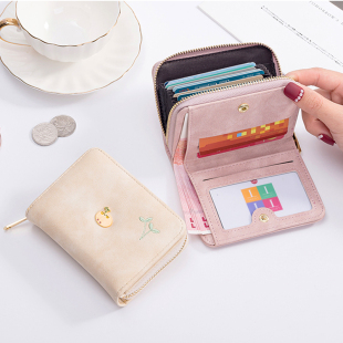 钱包女短款卡包一体包韩版时尚可爱小清新学生折叠拉链零钱包