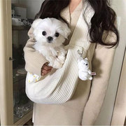 韩国帆布包泰迪宠物包斜挎女单，肩包小猫包狗狗(包狗狗，)猫咪外出便携口袋