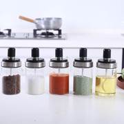 调料盒厨房盐糖调料盒套装家用盐罐子防潮漏密封透明玻璃瓶调味罐