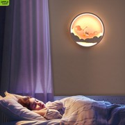 欧普现代简约卧室床头led儿童壁灯创意背景墙灯，北欧过道走廊客厅