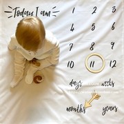 ins风成长月龄月份记录宝宝拍照摄影背景布婴儿(布婴儿)周岁百天纪念毯子
