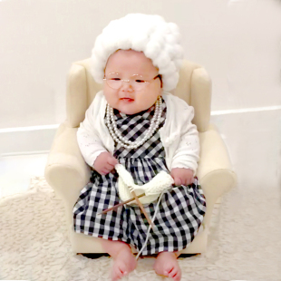展会宝宝婴儿童摄影服装 百天1岁太太网红正版主题老奶奶
