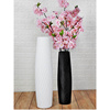 陶瓷落地白色黑色简约时尚欧式现代客厅摆件家用装饰品干花大花瓶