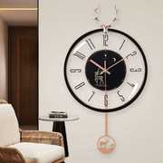 。钟表石英钟静音挂钟客厅家用简约表现代时钟创意卧室时尚挂表